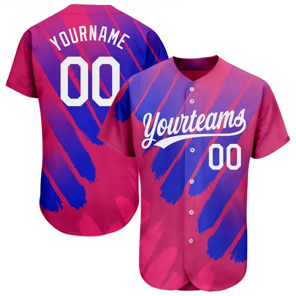 Custom Black Royal-White 3D Pattern Design Authentic Baseball Jersey Sale –  UKSN INC