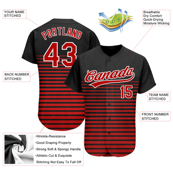 Custom Red Red-White Christmas 3D Authentic Baseball Jersey Youth Size:S