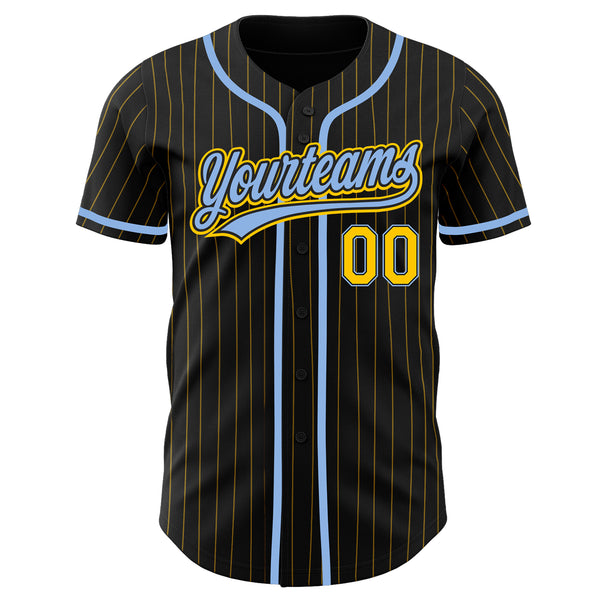 Custom Gold Black Pinstripe Black-Orange Authentic Baseball Jersey Sale –  UKSN INC