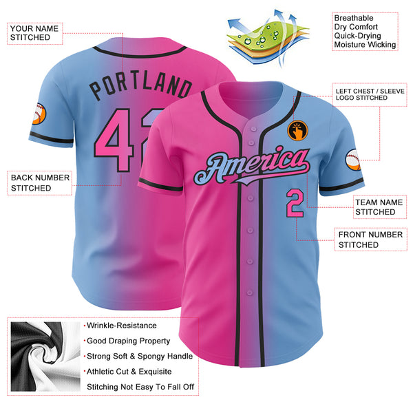 Custom Neon Green Pink-Navy Authentic Baseball Jersey Sale – UKSN INC