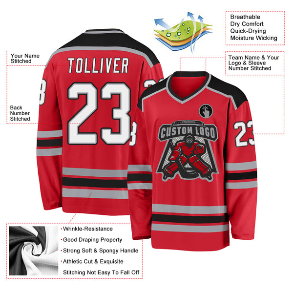 Custom Hockey Jersey Black White-Neon Pink Hockey Lace Neck Jersey Men's Size:2XL