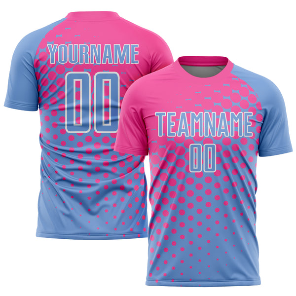 Custom Navy White-Pink Sublimation Soccer Uniform Jersey Discount