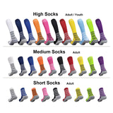 Grip Soccer Socks Anti Slip Non Slip Cushion Over-the-Calf Athletic Socks for Football Sports