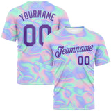 Custom 3D Pattern Design Abstract Trendy Holographic Vaporwave Style Performance T-Shirt