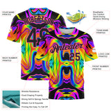 Custom 3D Pattern Design Abstract Iridescent Psychedelic Swirl Fluid Art Performance T-Shirt