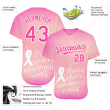 Cheap Custom 3D Pink Ribbon Breast Cancer Awareness Month Women