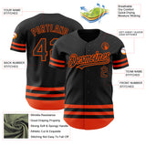 Custom Black Orange Line Authentic Baseball Jersey