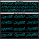 Custom Black Teal Line Authentic Baseball Jersey