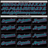 Custom Black Pink-Teal Line Authentic Baseball Jersey