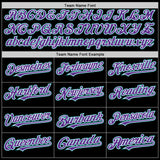 Custom Black Purple-Teal Line Authentic Baseball Jersey