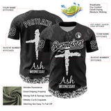 Custom Black White-Gray 3D Pattern Design Religion Cross Jesus Christ Ash Wednesday Authentic Baseball Jersey