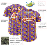 Custom Medium Purple White-Orange 3D Halloween Authentic Baseball Jersey