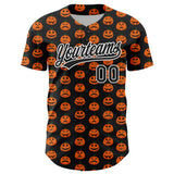 Custom Black White 3D Halloween Authentic Baseball Jersey