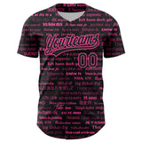 Custom Black Pink 3D Love Valentine's Day Authentic Baseball Jersey