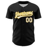 Custom Black White-Yellow 3D Childhood Cancer Gold Ribbon Authentic Baseball Jersey