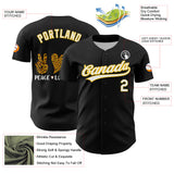 Custom Black White-Yellow 3D Childhood Cancer Gold Ribbon Authentic Baseball Jersey