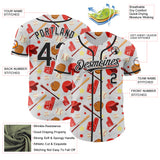 Custom White Black Comic Doodle Ballgame 3D Pattern Design Authentic Baseball Jersey