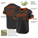 Custom Black Orange Authentic Throwback Baseball Jersey