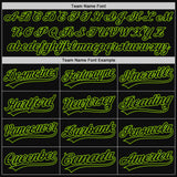 Custom Black Neon Green Authentic Throwback Baseball Jersey