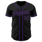 Custom Black Purple Authentic Baseball Jersey