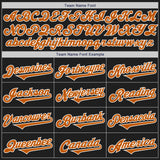 Custom Black Teal-Texas Orange Authentic Baseball Jersey