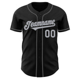 Custom Black Gray-Steel Gray Authentic Baseball Jersey