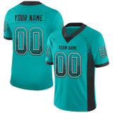 Custom Aqua Black-White Mesh Drift Fashion Football Jersey