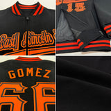 Custom Black Teal-Gray Bomber Varsity Letterman Two Tone Zipper Jacket