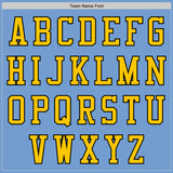 Custom Light Blue Black-Yellow Authentic Baseball Jersey