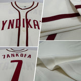 Custom Cream Crimson Authentic Baseball Jersey