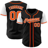Custom Black Orange-White Authentic Two Tone Baseball Jersey