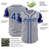 Custom Gray Royal-White Authentic Two Tone Baseball Jersey