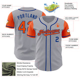 Custom Gray Orange-Royal Authentic Two Tone Baseball Jersey