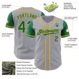 Custom Gray Kelly Green-Gold Authentic Two Tone Baseball Jersey