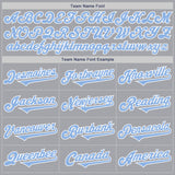 Custom Gray Light Blue-White Authentic Two Tone Baseball Jersey