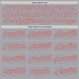 Custom Gray Light Blue-Orange Authentic Two Tone Baseball Jersey