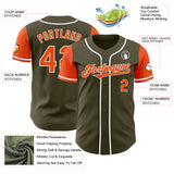 Custom Olive Orange-White Authentic Two Tone Salute To Service Baseball Jersey