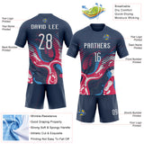 Custom Navy White Fluid Sublimation Volleyball Uniform Jersey