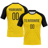 Custom Yellow Black Geometric Shape Sublimation Volleyball Uniform Jersey