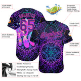 Custom 3D Pattern Design Magic Mushrooms Over Sacred Geometry Psychedelic Hallucination Authentic Baseball Jersey