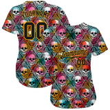 Custom 3D Pattern Halloween Skulls Authentic Baseball Jersey