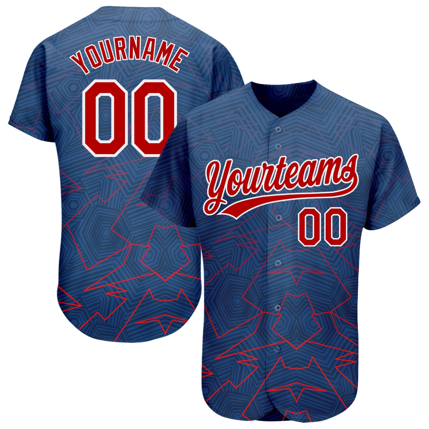 Custom All Over Printed Jersey - White Red Pattern