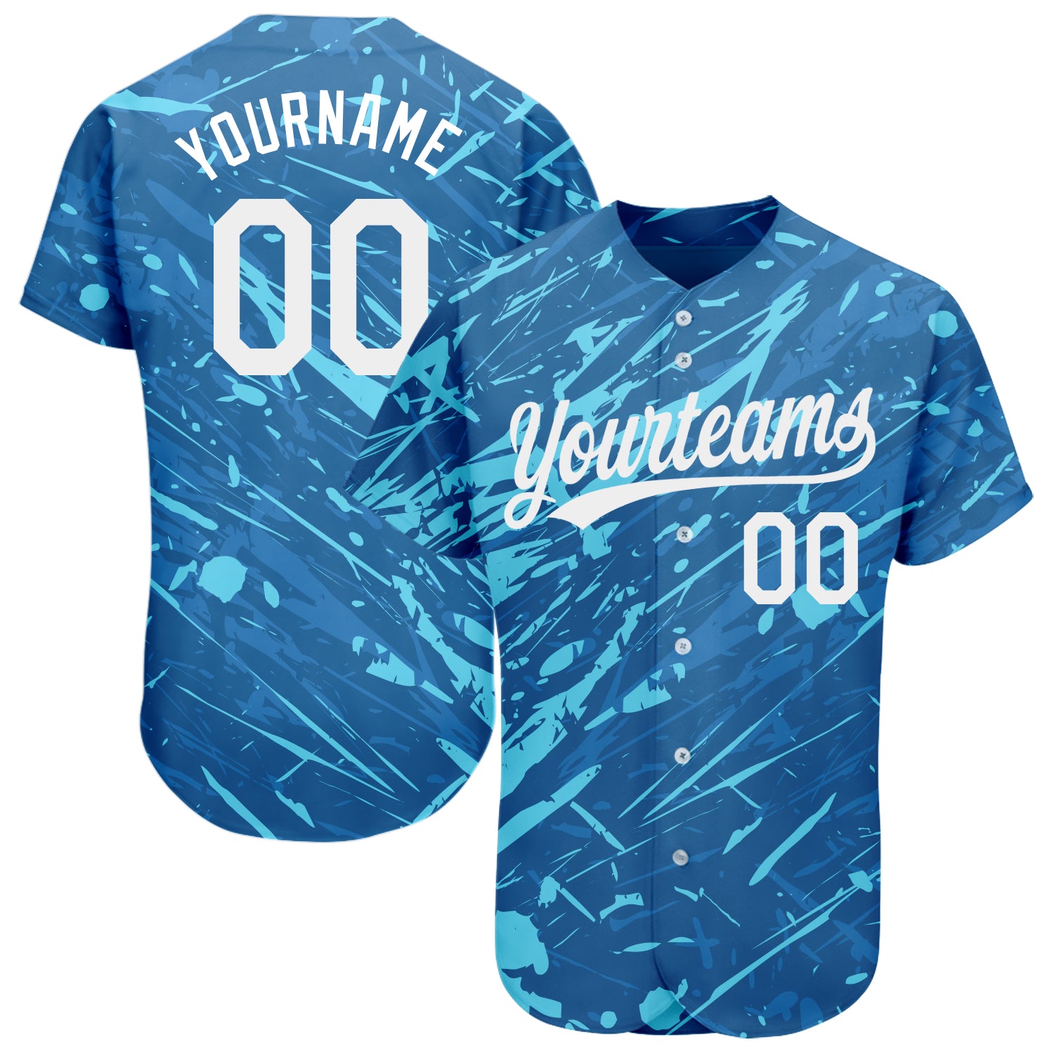 Cheap Custom Powder Blue Neon Green-White Authentic Baseball