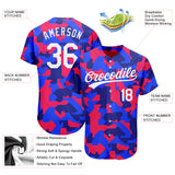 Custom Camo White-Royal 3D Pattern Design Authentic Salute To Service  Baseball Jersey