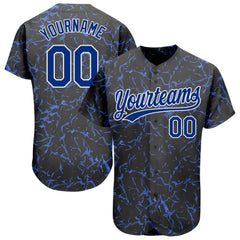 Cheap Custom White Black-Royal Authentic Baseball Jersey Free