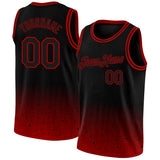 Custom Fade Fashion Basketball Jersey Black Orange Authentic City