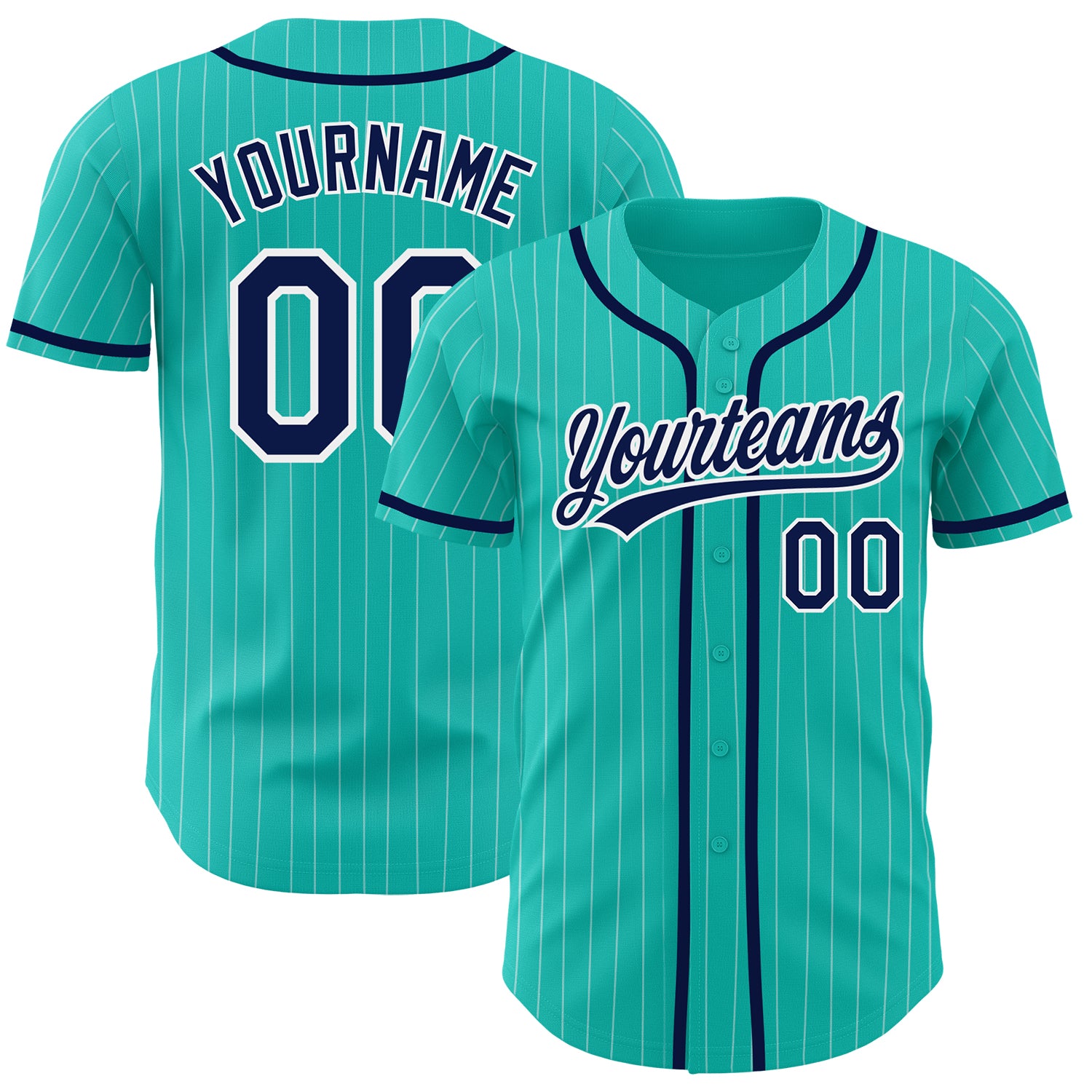 Custom Light Blue Navy-Teal Baseball Jersey