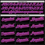 Custom Black Purple-Pink 3 Colors Arm Shapes Authentic Baseball Jersey