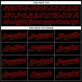 Custom Black Black-Red Authentic Baseball Jersey