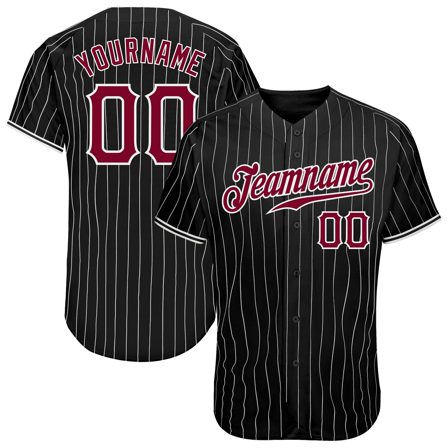 Custom Red Pinstripe Baseball Jerseys, Baseball Uniforms For Your Team